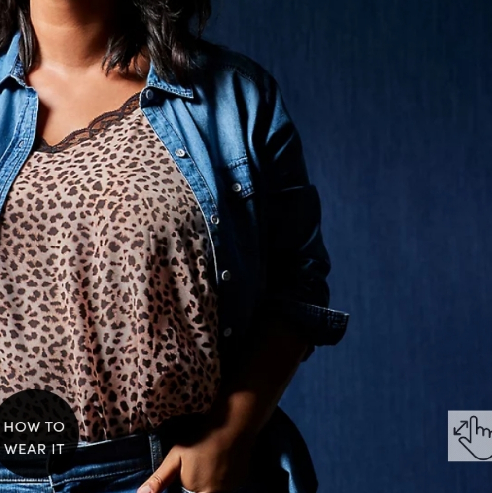 Torrid medium wash denim button-up shirt - Picture 5 of 14